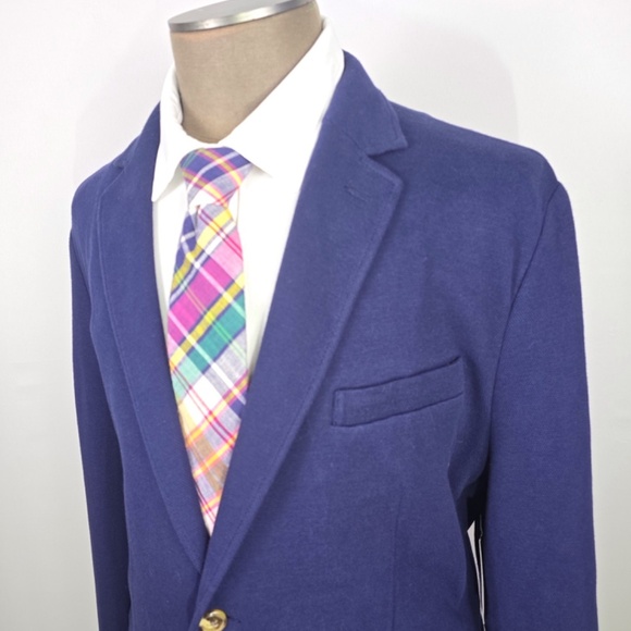 Club Room Mens XL Knit Two Button Blazer Jacket, Blue, NWT - Picture 2 of 9